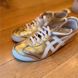 Onitsuka Tiger Mexico 66 Gold Sneakers Men’s 7.5 Metallic Leather